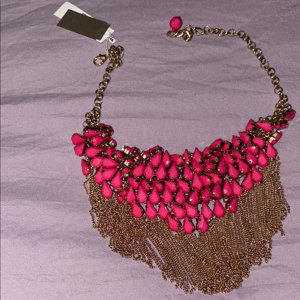 Tasha Pink and Gold Statement Necklace